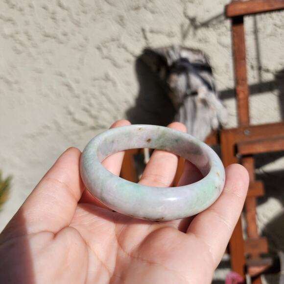 Jadeite Jade Bangle Green Natural Semi Translucent 360ct Myanmar Burma Bracelet - Picture 10 of 17